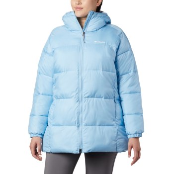 Columbia Puffect Mid Hooded, Chamarras Azules Para Mujer | 267945-TBF